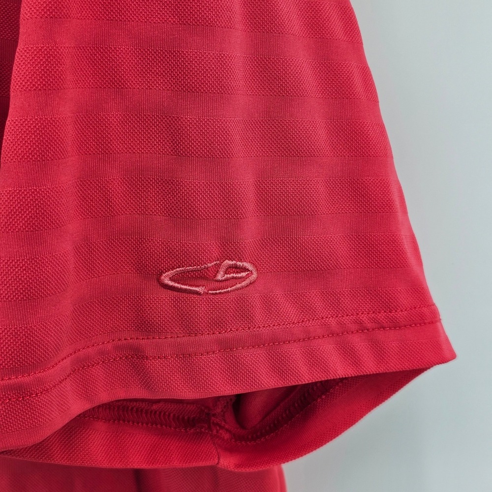 C9 by Champion Golf Polo Shirt Mens L Red Duo Dry Striped Performance - Picture 4 of 9